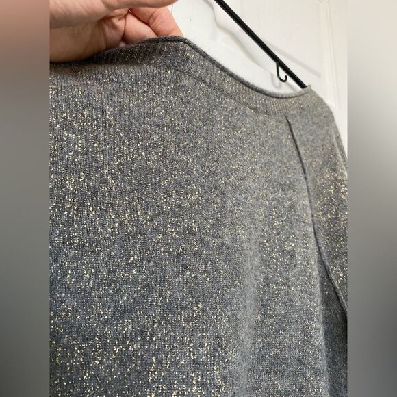 Vince Cashmere Grey & Golden Sweater - Picture 7 of 9